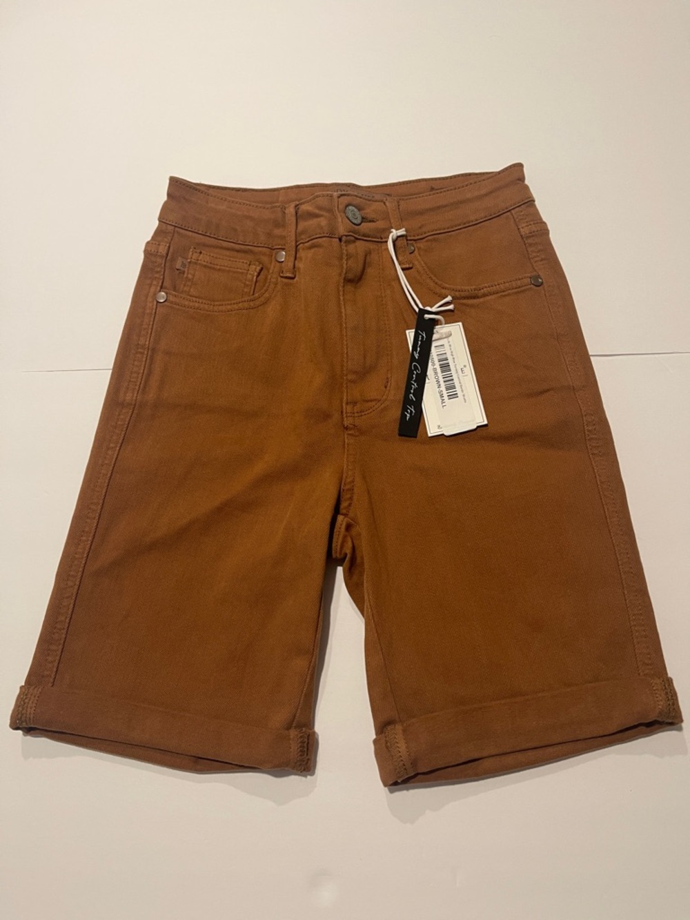 Judy Blue NWT small garment died Brown Cotton Blend Shorts